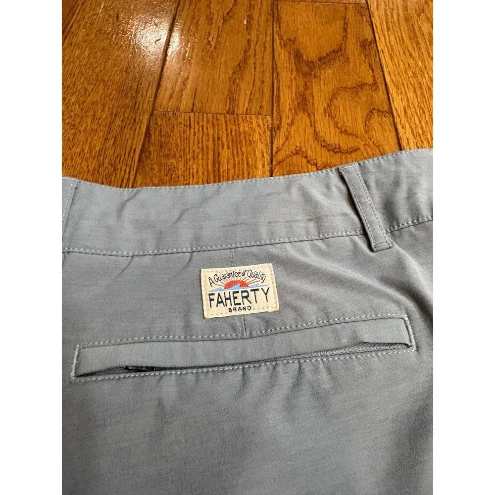 Faherty All Day‎ Shorts Mens 38 Light Blue Grey Performance Quick Dry 7